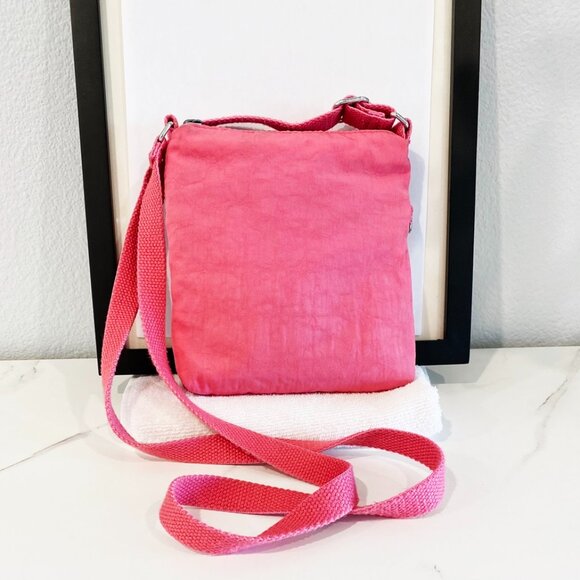 Kipling Womens Top Zip Crossbody Handbag Pink Zipper Pockets Key Fob Lined - Picture 3 of 8